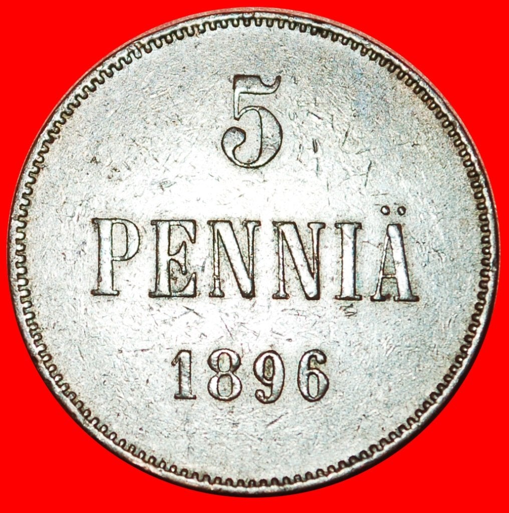 Ⰺ NICHOLAS II 1894-1917: FINLAND (russia, USSR) 5 PENCE 1896, Ophalen of Verzenden, Rusland, Losse munt