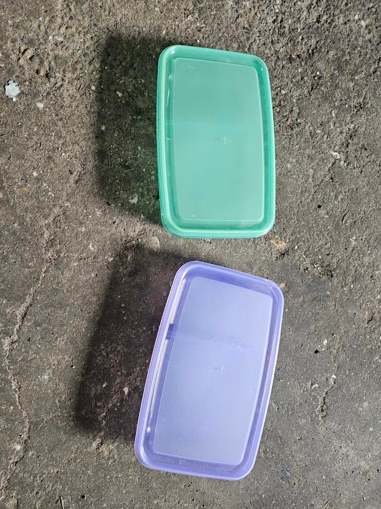 50 Tupperware bakjes, paars en groen, Ophalen of Verzenden, Gebruikt, Groen, Bak of Kom