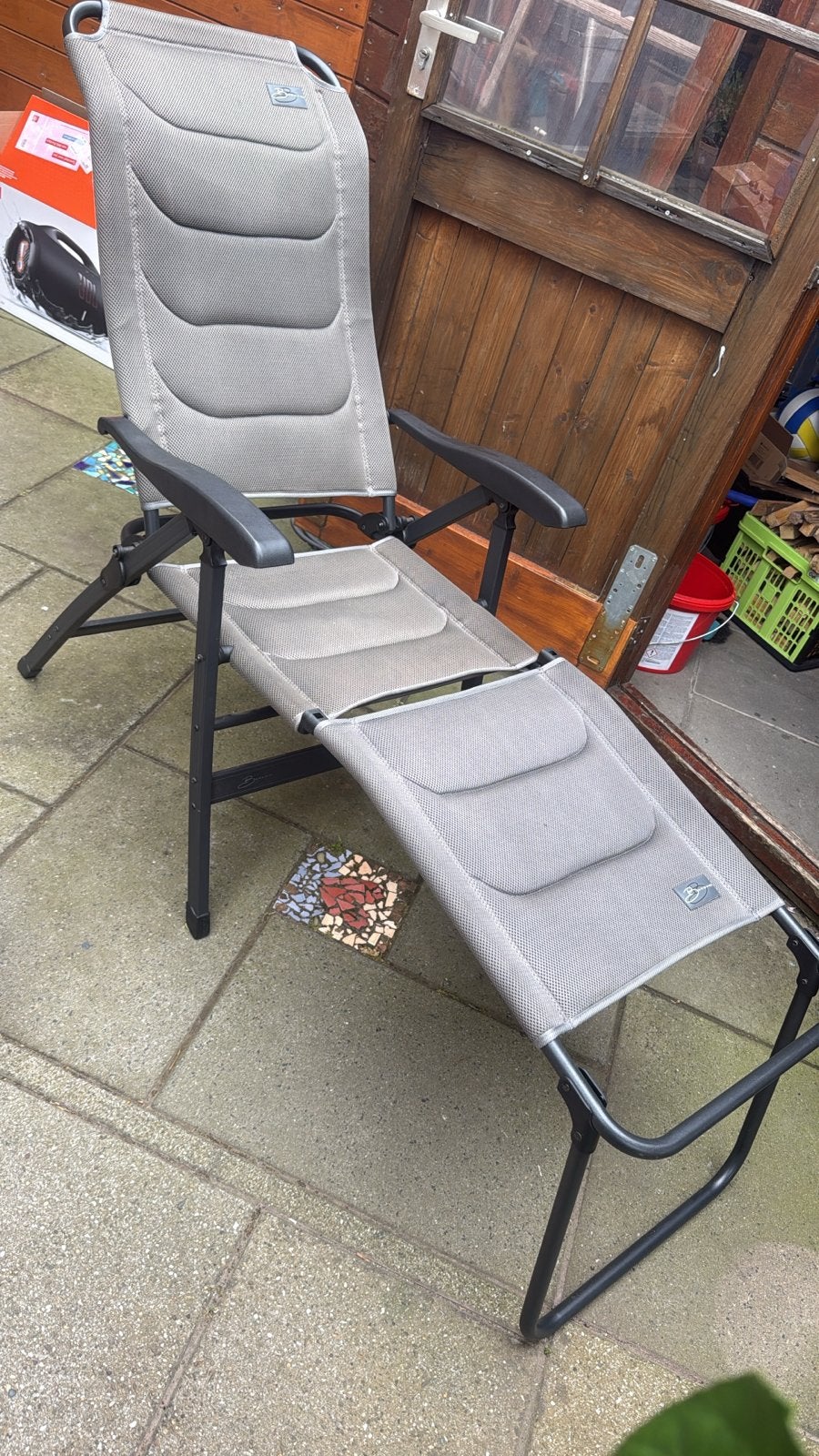 4 stuks Bardani Legrest 3D Comfort Ligstoel/Voetenbank, Ophalen, Zo goed als nieuw, Textileen, Inklapbaar