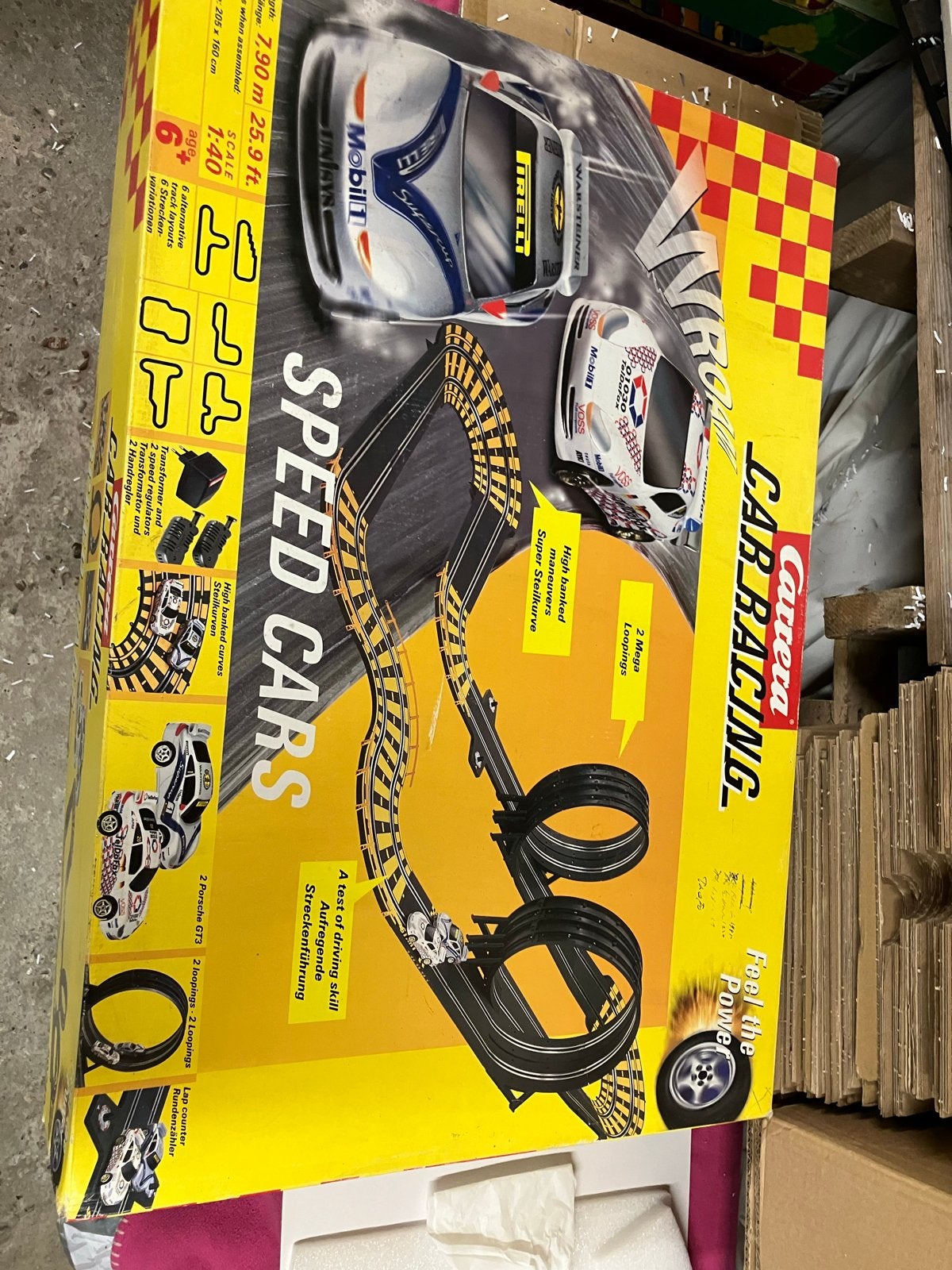 Carrera Speed Cars Racebaan met 2 auto's en dubbele looping, Racebaan, Carrera, Ophalen of Verzenden, Zo goed als nieuw