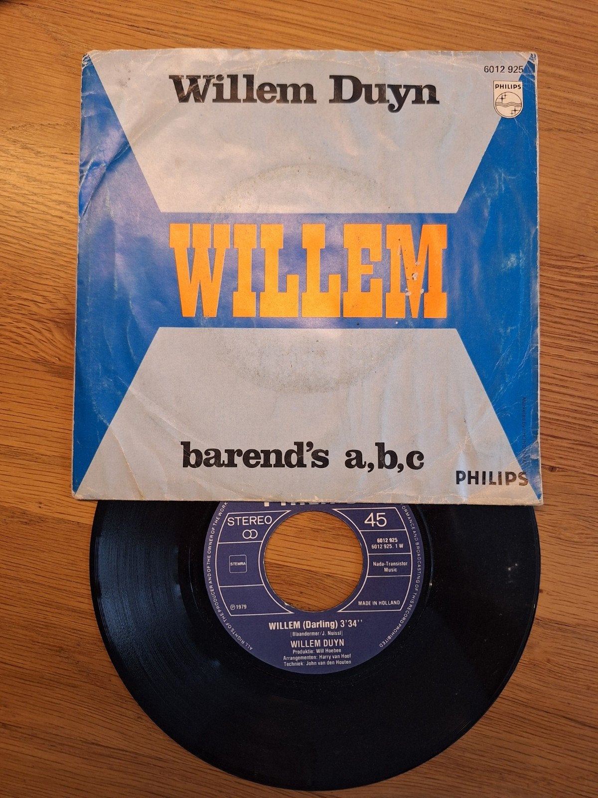 Willem Duyn - Willem (Darling) / Barend's A,B,C (Single), Cd's en Dvd's, Gebruikt, 7 inch, Ophalen of Verzenden, EP