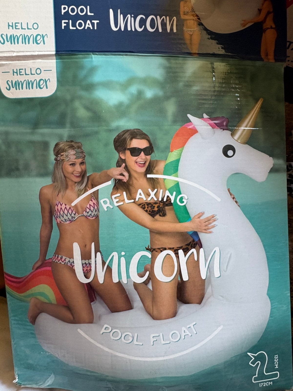 Opblaasbare unicorn 172cm x 132cm, Ophalen of Verzenden, Zo goed als nieuw