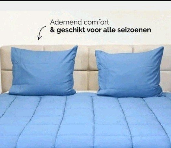 HappyBed Bluestone dekbed 140x220 cm incl. slopen, Ademend, Eenpersoons, Blauw, Onbekend