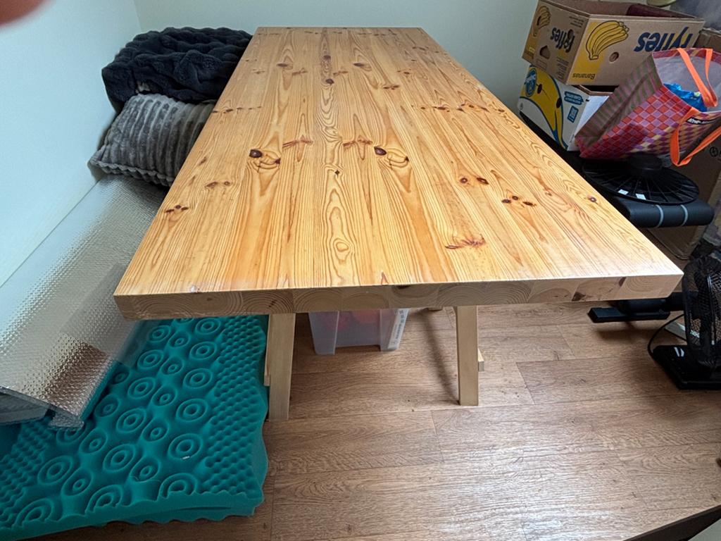 Robuust grenen werkblad / tafelblad, Huis en Inrichting, Tafels | Eettafels, Ophalen, Gebruikt, 50 tot 100 cm, 150 tot 200 cm