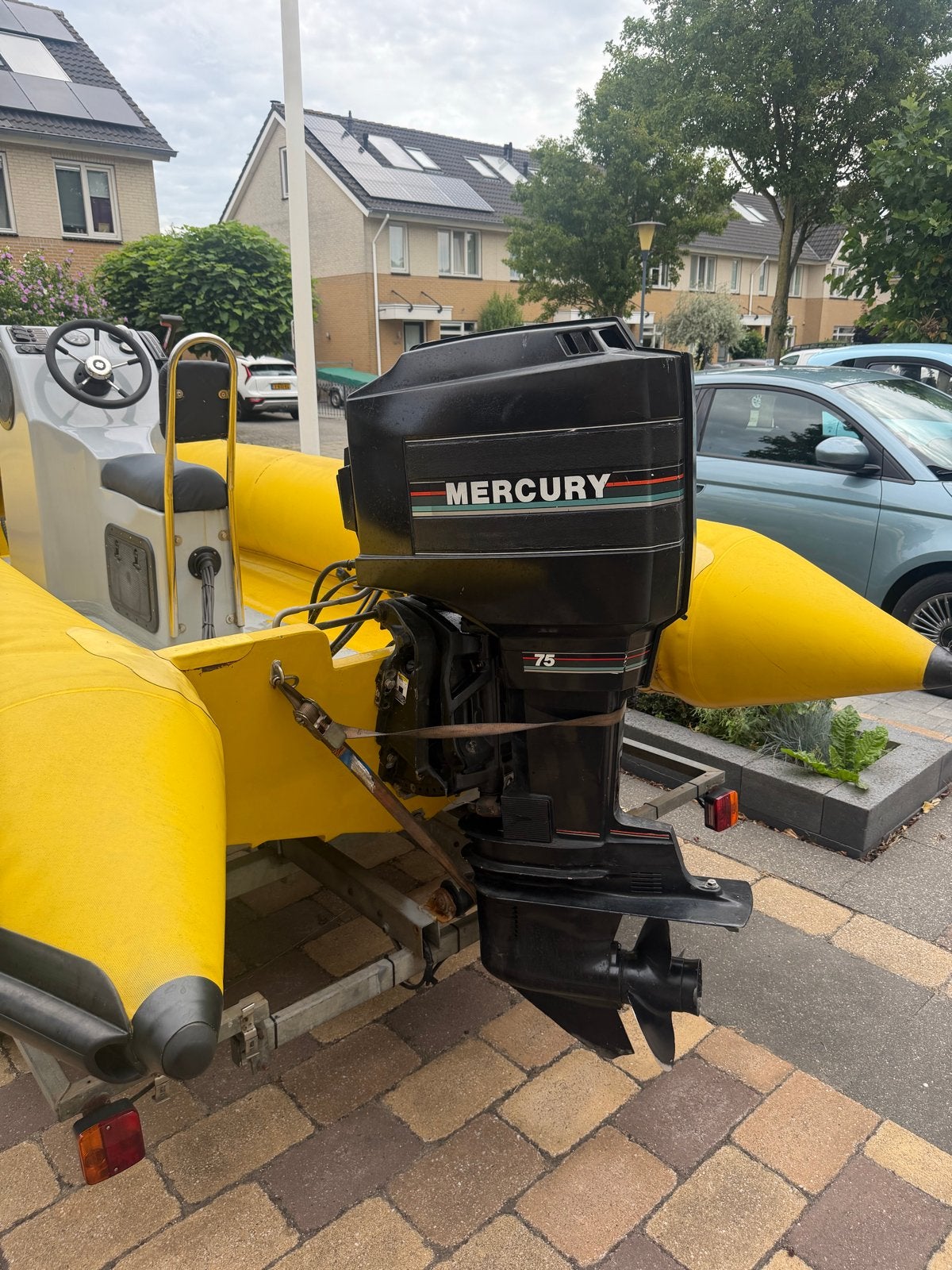 Mercury 75pk 2 takt oil injectie langstaart 3 cilinder, Watersport en Boten, Ophalen, Gebruikt, Elektrische start, 30 pk of meer