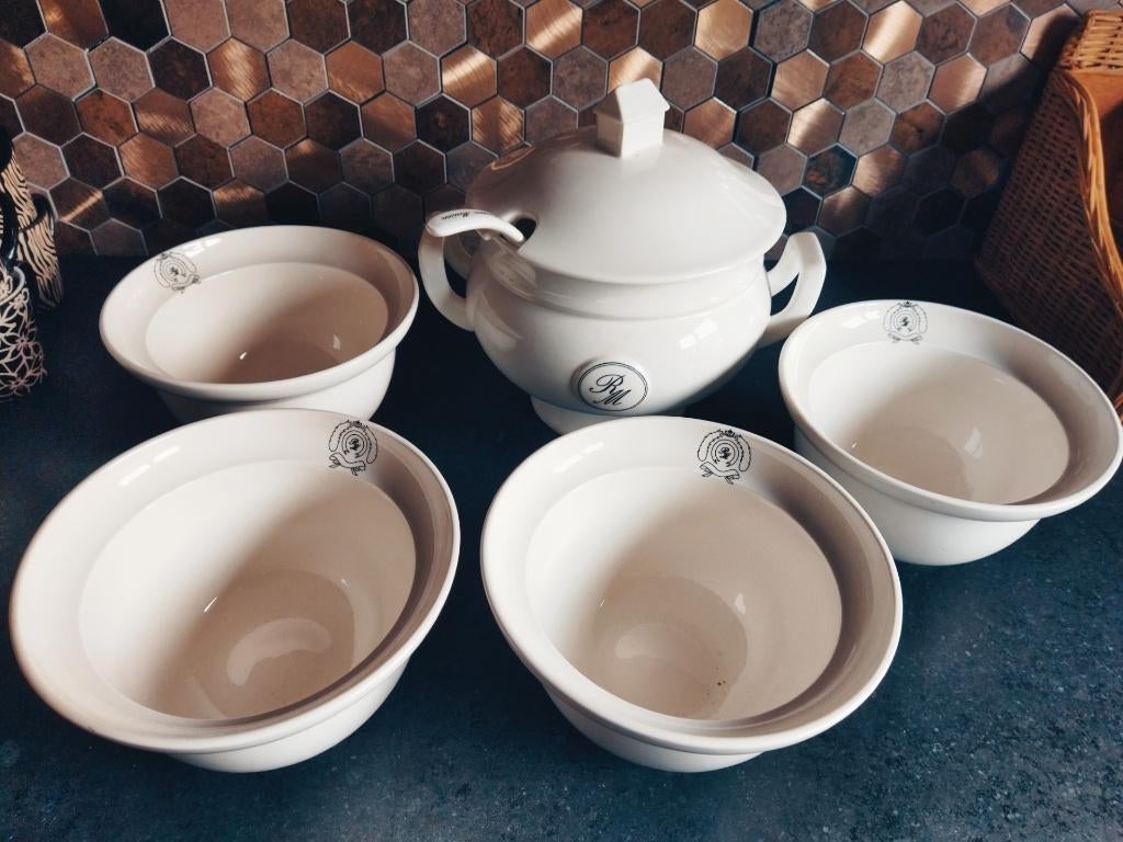 Riviera Maison Servies Soep, Ophalen of Verzenden, Zo goed als nieuw, Overige stijlen, Porselein