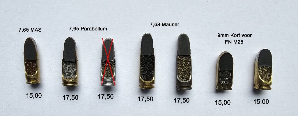 Pistool en Revolver WW2 DOORSNEDEN, Verzamelen, Ophalen of Verzenden, Landmacht, Duitsland, Hulzen of Bodemvondsten