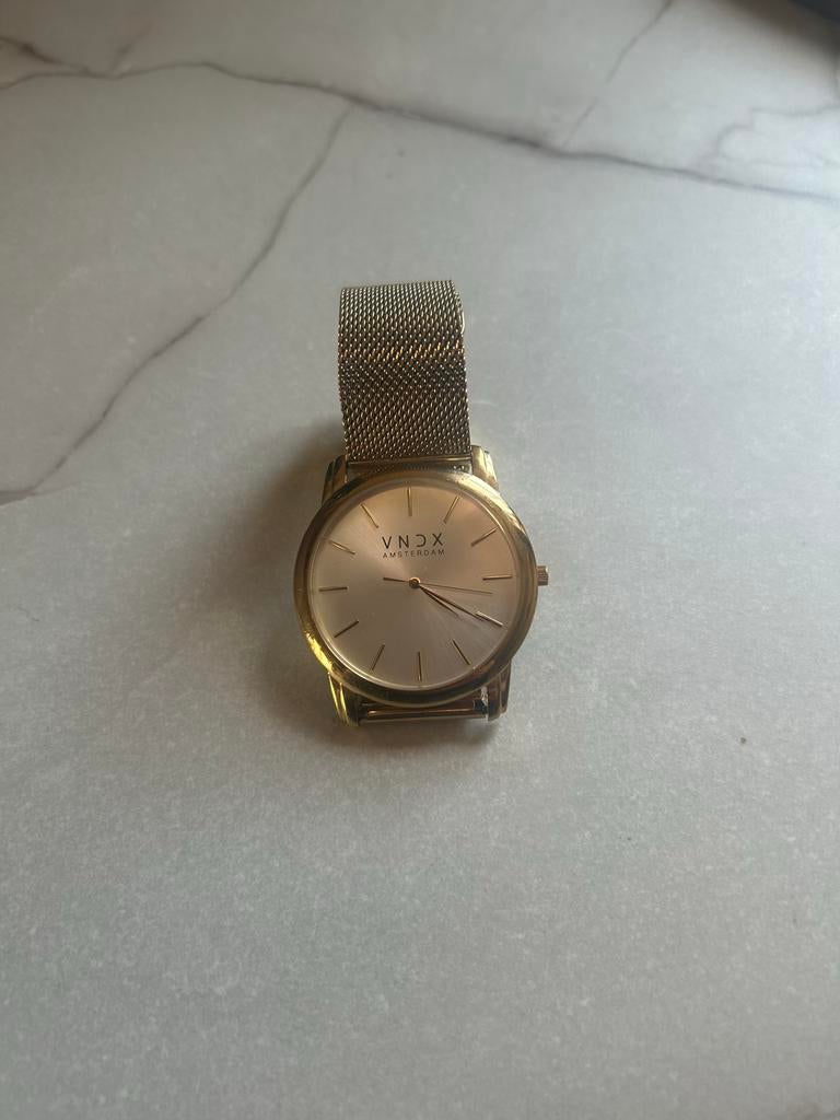 Vrouwen horloge goud VNDX Amsterdam (Lichte beschadiging), Sieraden, Tassen en Uiterlijk, Horloges | Dames, Gebruikt, Polshorloge