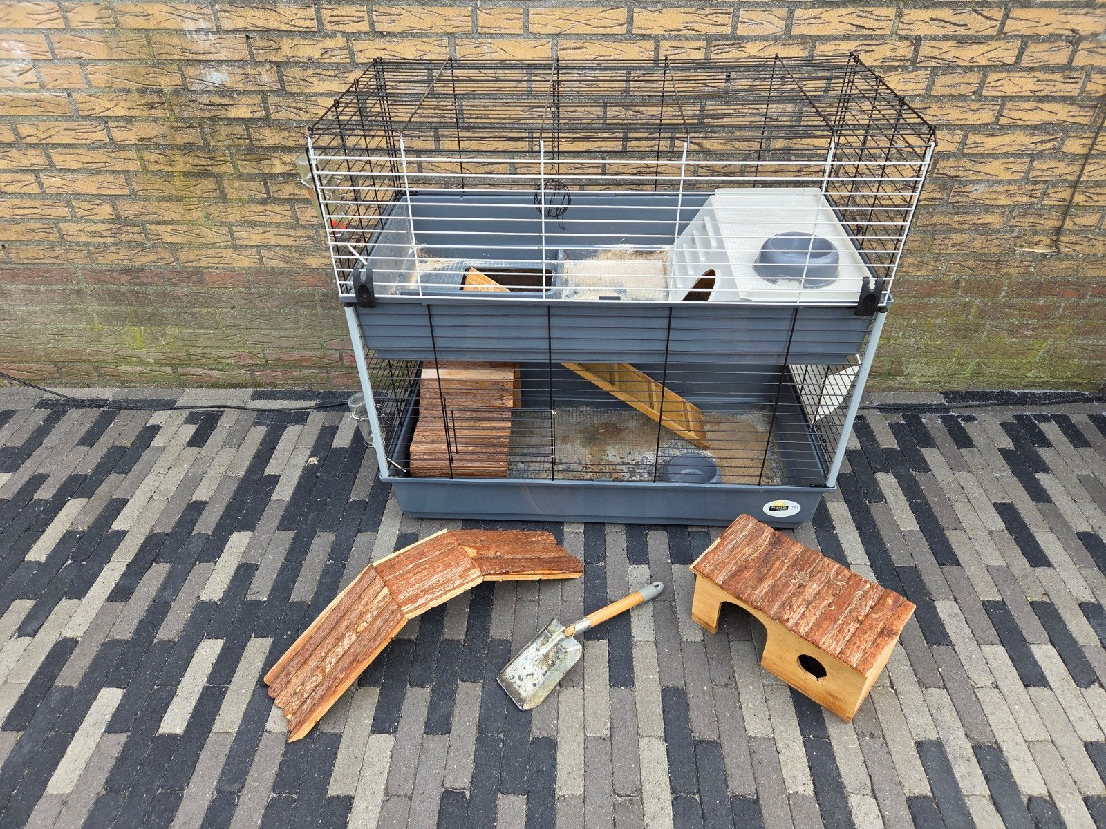 Complete hamster-/caviavilla met 2 etages - instapklaar!, Ophalen, Kooi, 60 tot 90 cm, Hamster