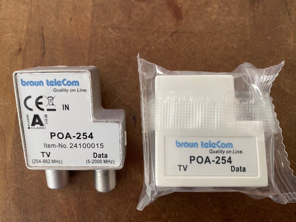 Braun Telecom POA-254 TV/ Data splitter (F/ IEC), Verzenden, Nieuw