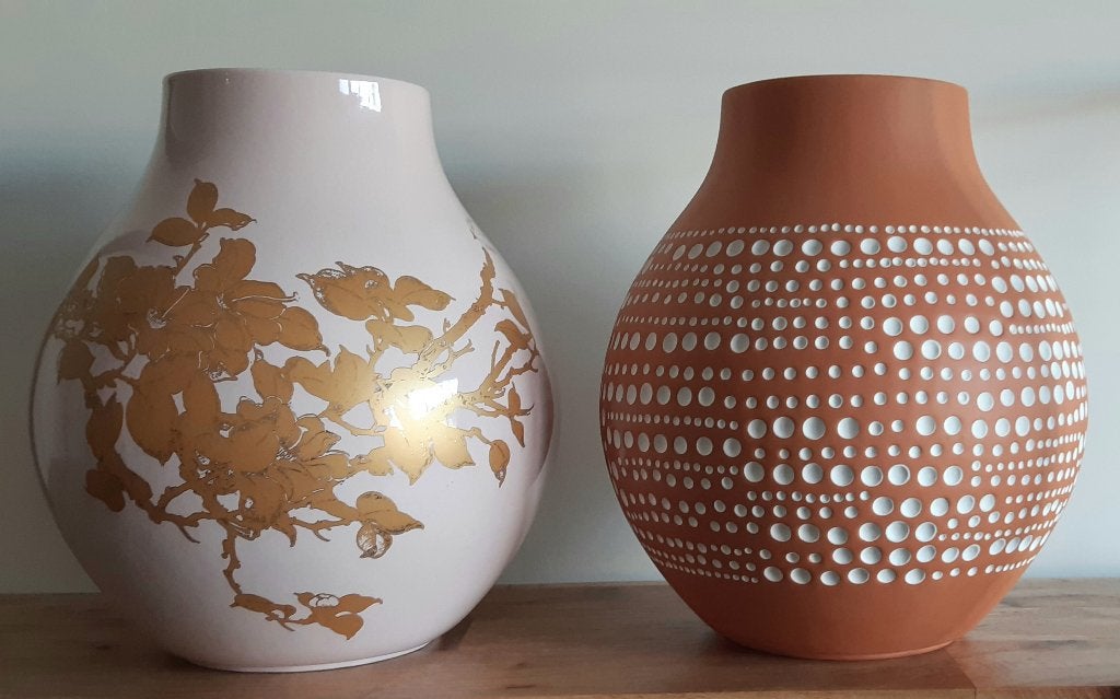 Hella Jongerius PS Jonsberg Ikea terracotta en roze vaas, Overige kleuren, Zo goed als nieuw, Steen/keramiek, Ophalen