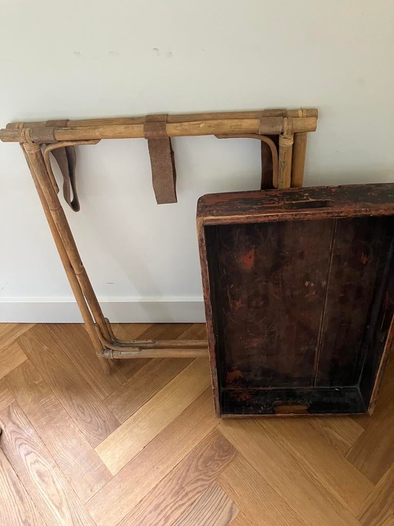 Dienblad met losse standaard, Ophalen, Gebruikt, 50 tot 100 cm, Grenenhout