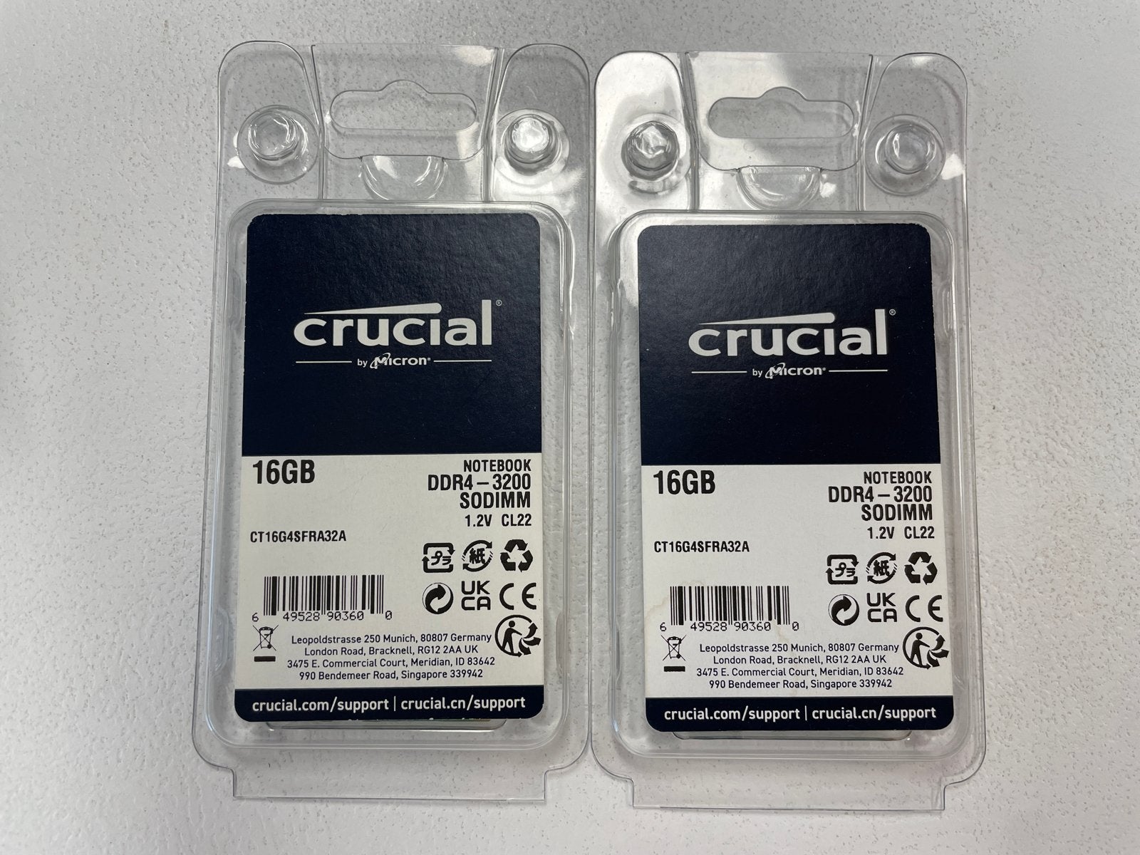 Crucial 16GB DDR4-3200 SODIMM Laptop Geheugen (2 stuks), DDR4, Nieuw, Ophalen of Verzenden, Laptop