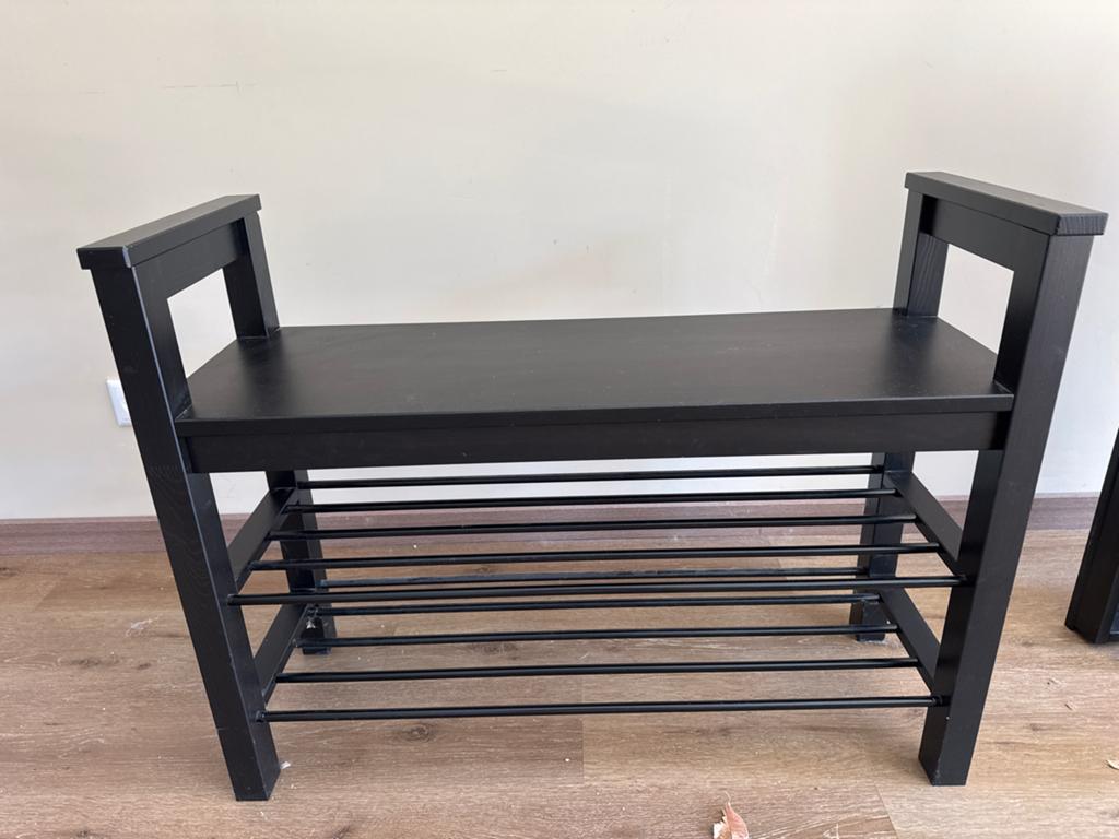 IKEA Hemnes schoenenrek en kapstok (zwart), Ophalen, Gebruikt