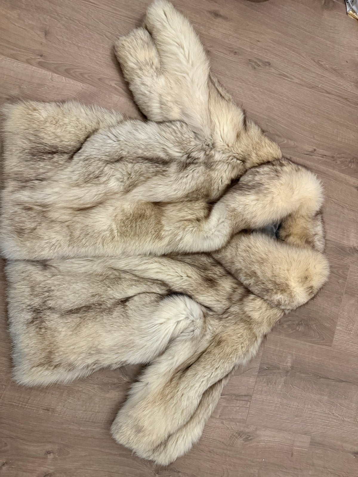 Luxe bontjas van vossenbont - Zo goed als nieuw, Ophalen of Verzenden, Zo goed als nieuw, Maat 46/48 (XL) of groter, Beige