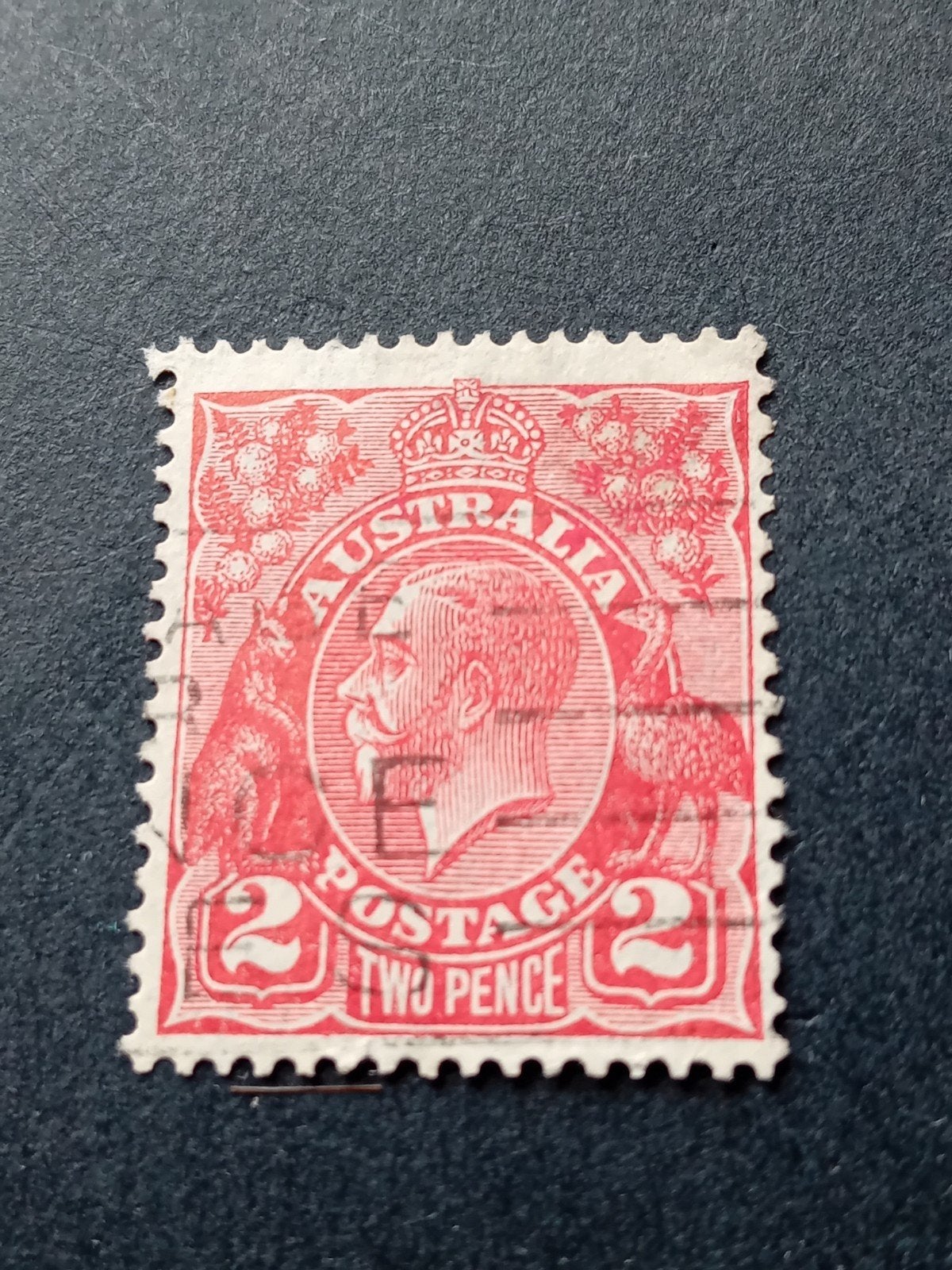 Australische postzegel 2 pence George V (gestempeld), Ophalen of Verzenden, Gestempeld