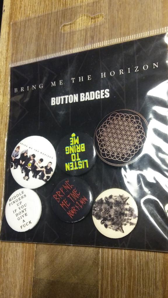 Bring me the Horizon rock band buttons set muziek 2013, Verzenden, Zo goed als nieuw, Overige typen