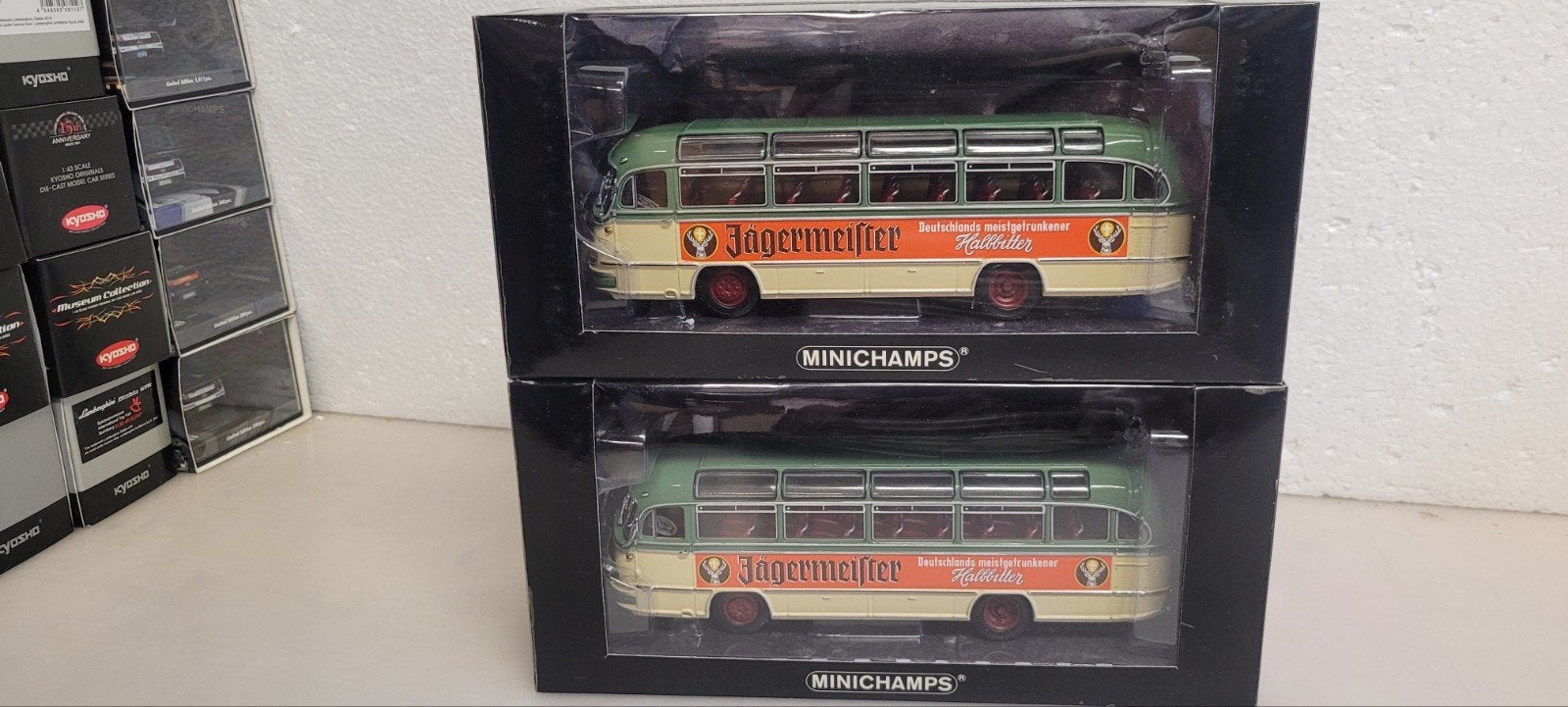 Minichamps Mercedes O 321 H Jagermeister, Hobby en Vrije tijd, Modelauto's | 1:43, Ophalen of Verzenden, Zo goed als nieuw, Auto