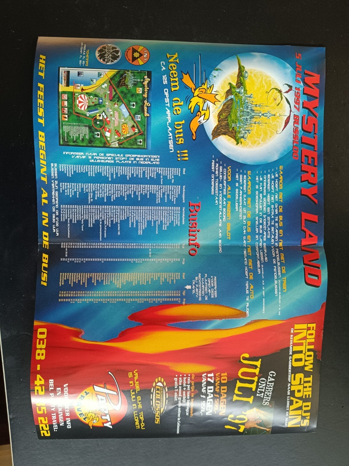 flyer Mystery land en love parade 1997, Ophalen of Verzenden