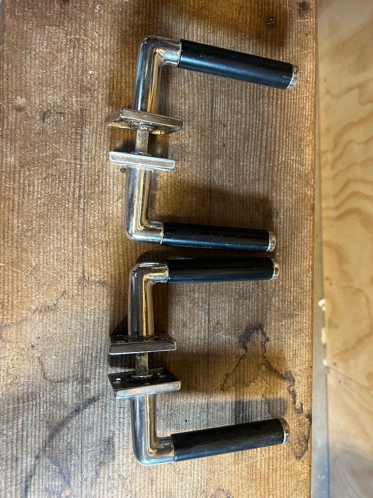 Vintage binnendeur beslag, Ophalen of Verzenden, Gebruikt, Chroom, Klink of Kruk