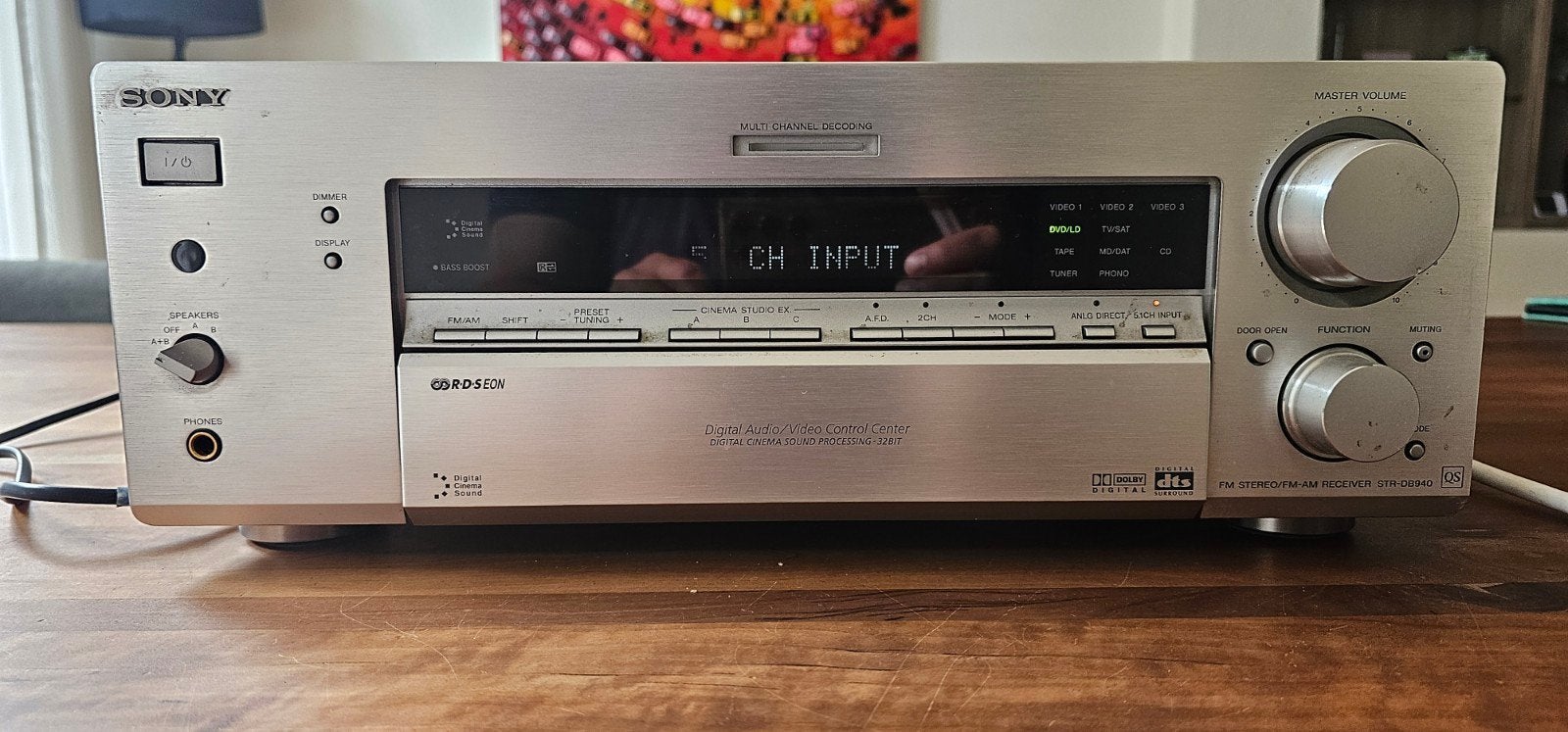 Sony STR-DB940  Stereo  Receiver - Zilver, Ophalen, Gebruikt, 60 tot 120 watt, Sony