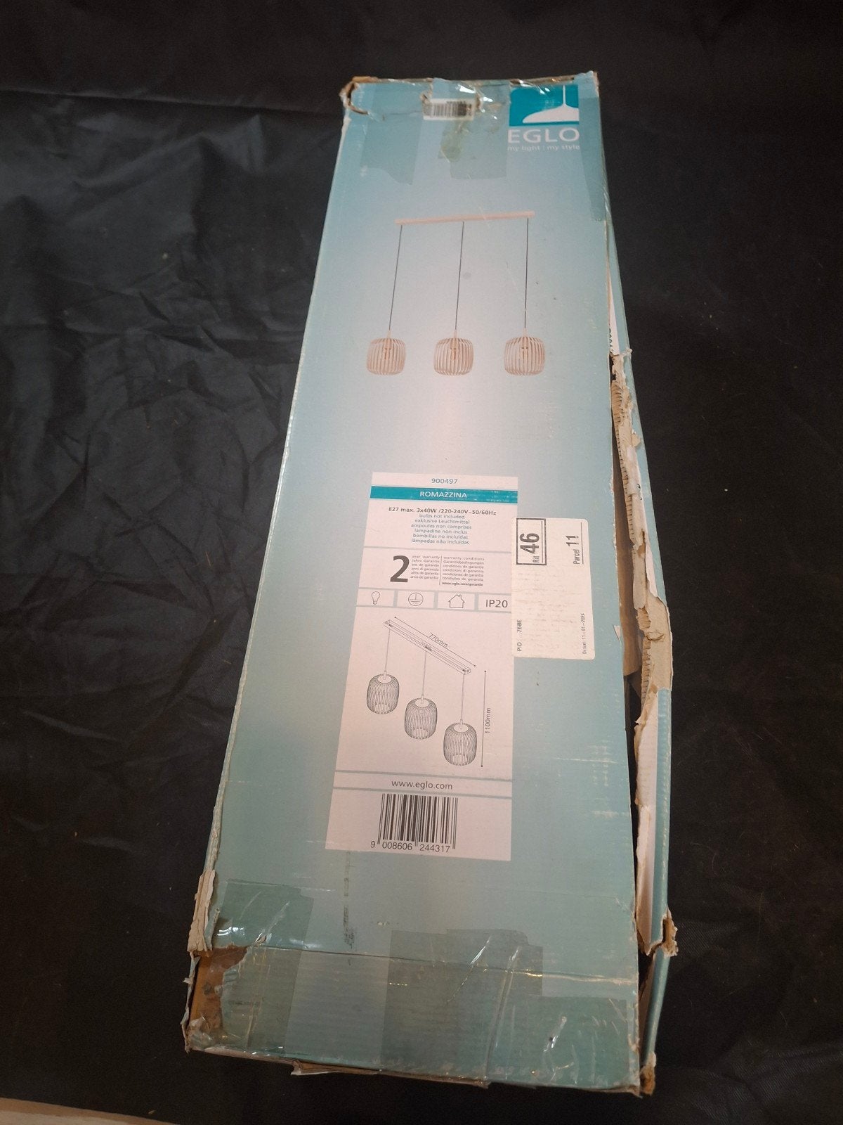 EGLO Romazzina Hanglamp - 3-lichts - Beige, Modern, Scandinavisch, Nieuw, Hout, E27 (groot)