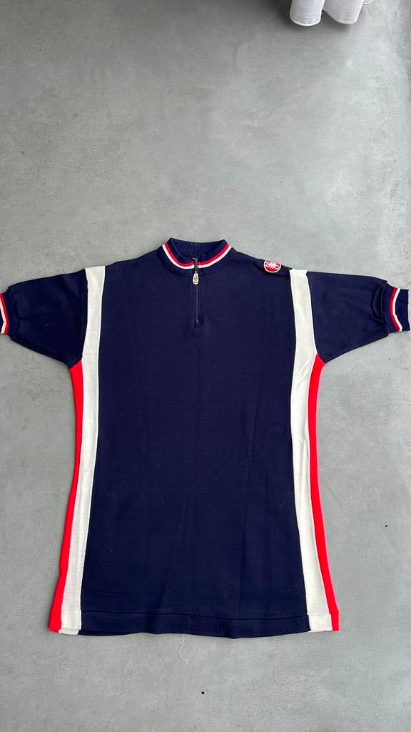 Castelli wielershirt vintage, Ophalen of Verzenden, Gedragen, Overige maten, Blauw