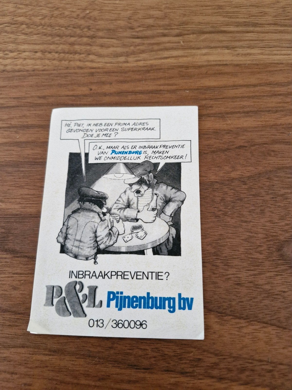 8351 Vintage P&L Pijnenburg Inbraakpreventie Sticker, Ophalen of Verzenden, Gebruikt, Bedrijf of Vereniging