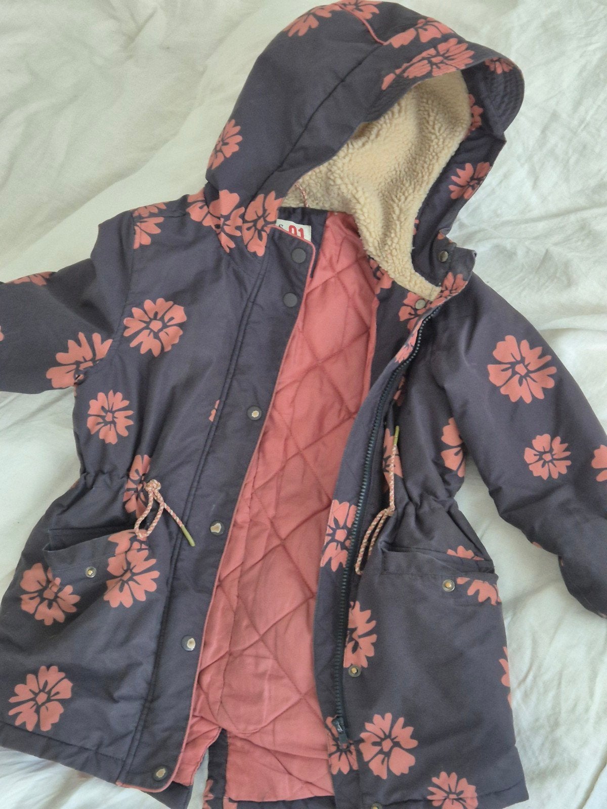 Noppies meisjesjas maat 128 (7-8 jaar) met bloemenprint, Kinderen en Baby's, Gebruikt, Meisje, Ophalen of Verzenden, Noppies