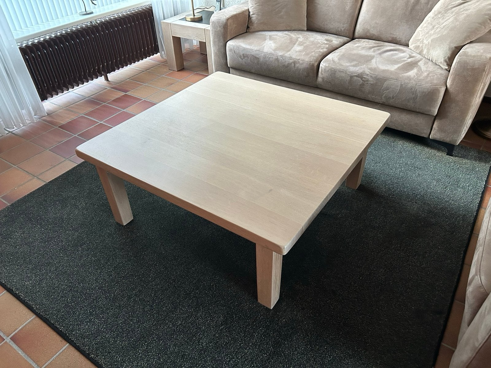 Salontafel van licht hout, Ophalen, Gebruikt, 100 tot 150 cm, Vierkant