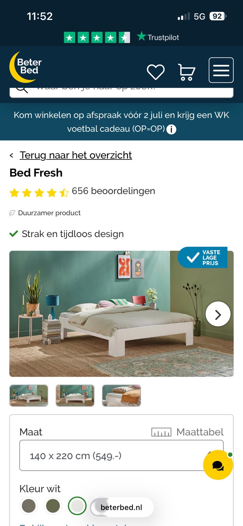 Auping bed wit 1.40 met goede matras, Huis en Inrichting, Slaapkamer | Bedden, Ophalen, Gebruikt, Wit, 140 cm