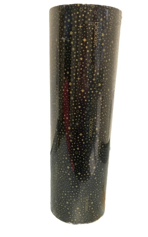 INPAKPAPIER CADEAUPAPIER ROL 50 CM MET OPDRUK ZWART GOUD, -, -, Nieuw, Ophalen of Verzenden