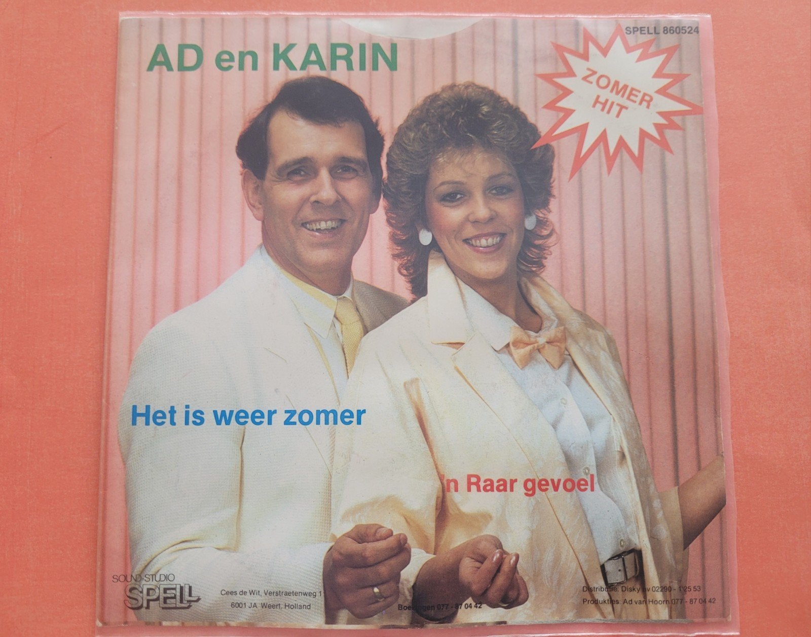 Ad en Karin - Het is weer zomer - Een raar gevoel., Cd's en Dvd's, Vinyl | Nederlandstalig, Ophalen, Zo goed als nieuw, Overige formaten