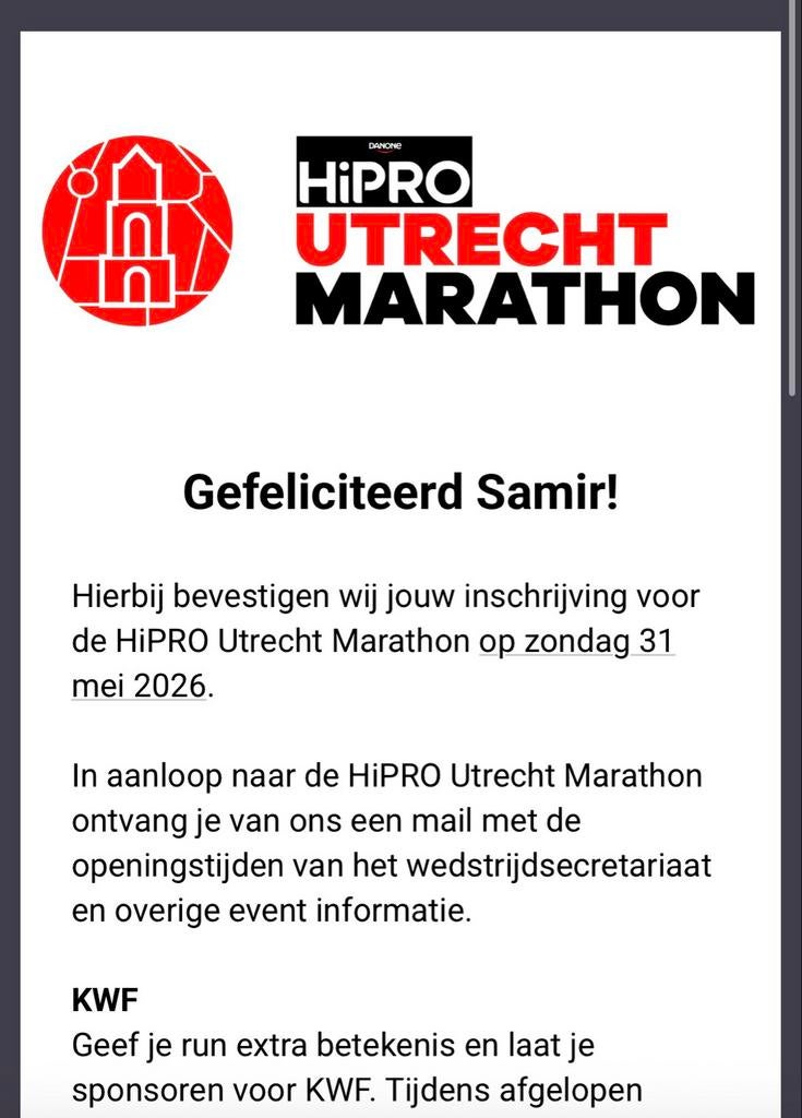 Marathon van Utrecht, Sport en Fitness, Loopsport en Atletiek, Ophalen of Verzenden, Nieuw, Overige typen, Overige merken
