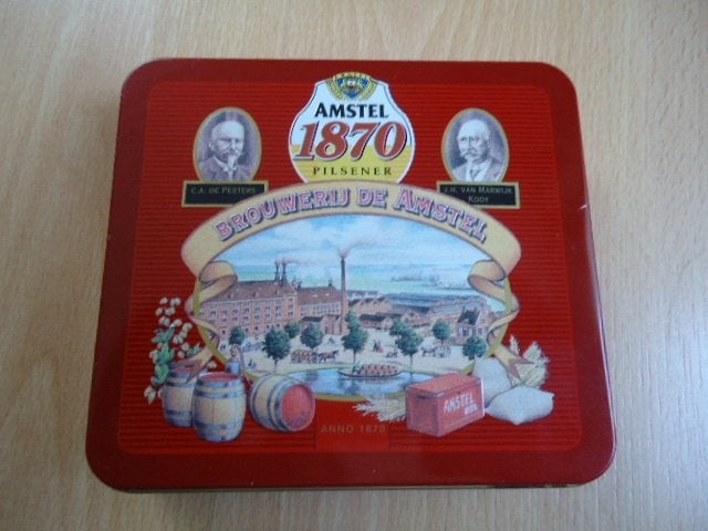 Amstel 1870 viltjes in blikje, Ophalen of Verzenden, Gebruikt, Viltje(s), Amstel