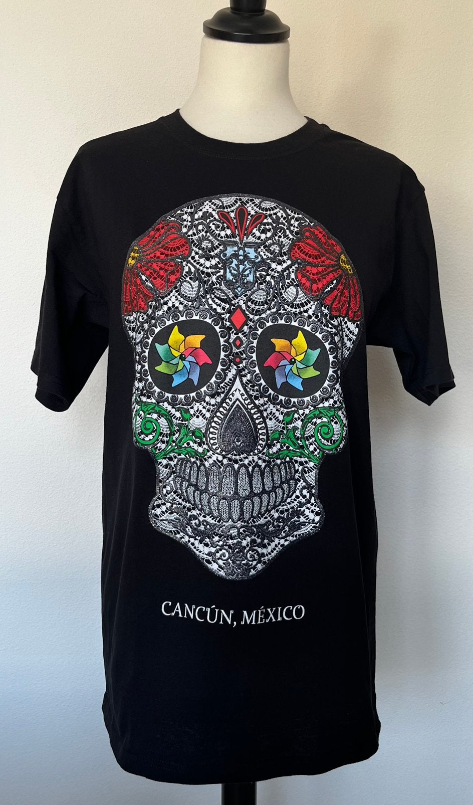 Yachtclub zwart T-shirt met doodshoofdprint maat M, Kleding | Dames, Maat 38/40 (M), Zwart, Ophalen of Verzenden, Zo goed als nieuw
