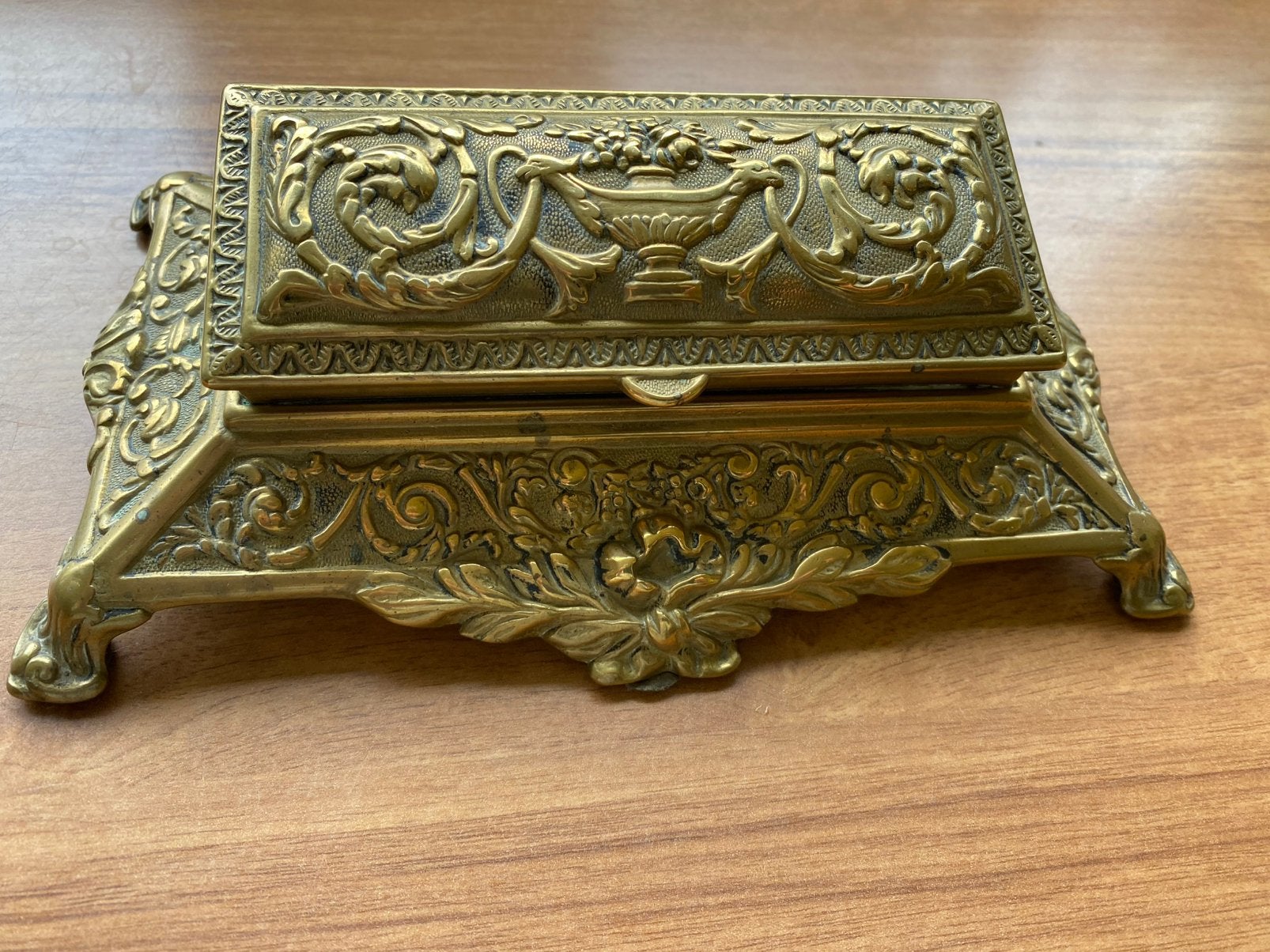 Oud koperen postzegelbakje, Ophalen of Verzenden, Huis en Inrichting