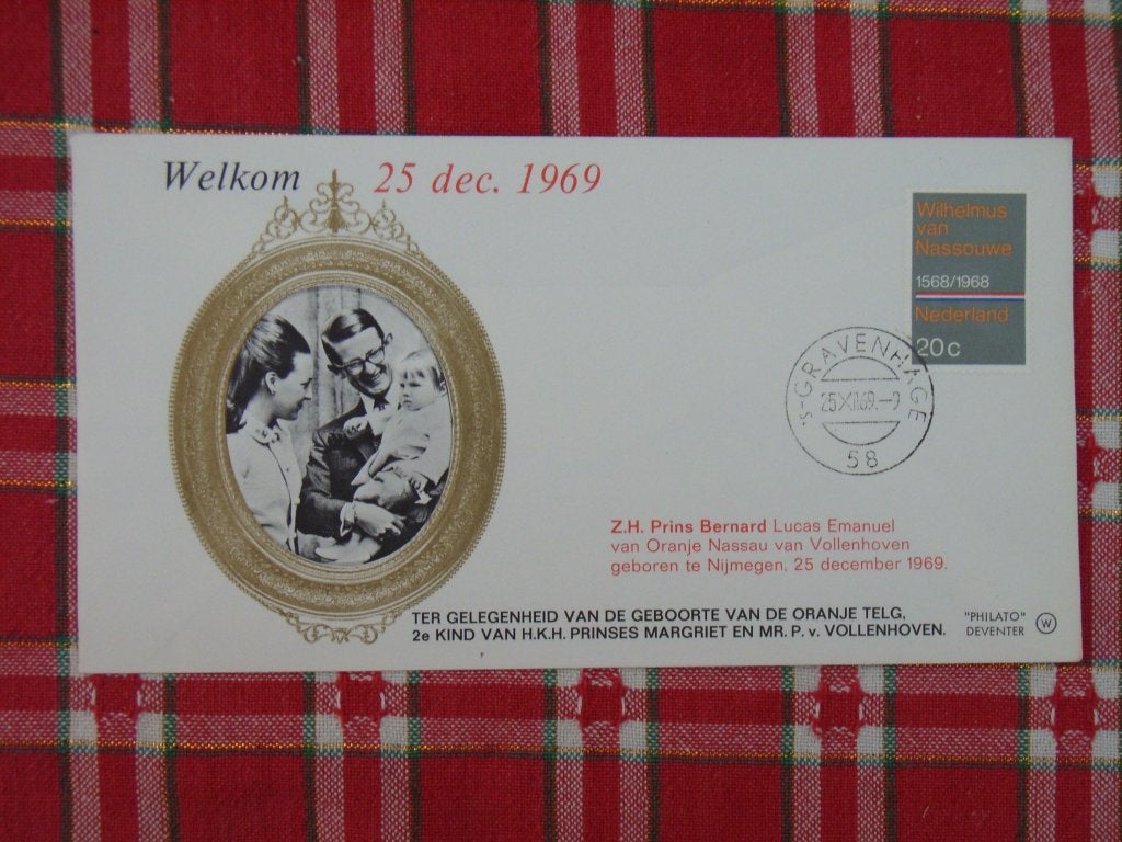 RB   Herdenking envelope welkom 25 december 1969, Postzegels en Munten, Brieven en Enveloppen | Nederland, Ophalen of Verzenden
