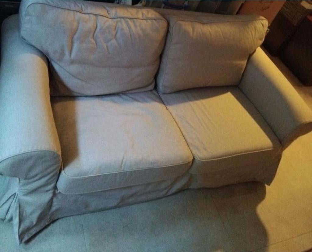 Ikea ektorp 2 zits bank 2 persoons bankstel grijs nog netjes, Gebruikt, Tweepersoons, 75 tot 100 cm, Ophalen of Verzenden