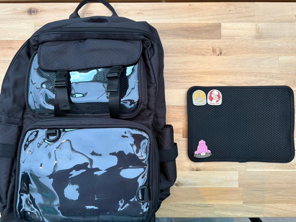 Efteling ITA bag pin display rugzak met pins Fakir Roodkapje, Verzamelen, Efteling, Verzenden, Zo goed als nieuw