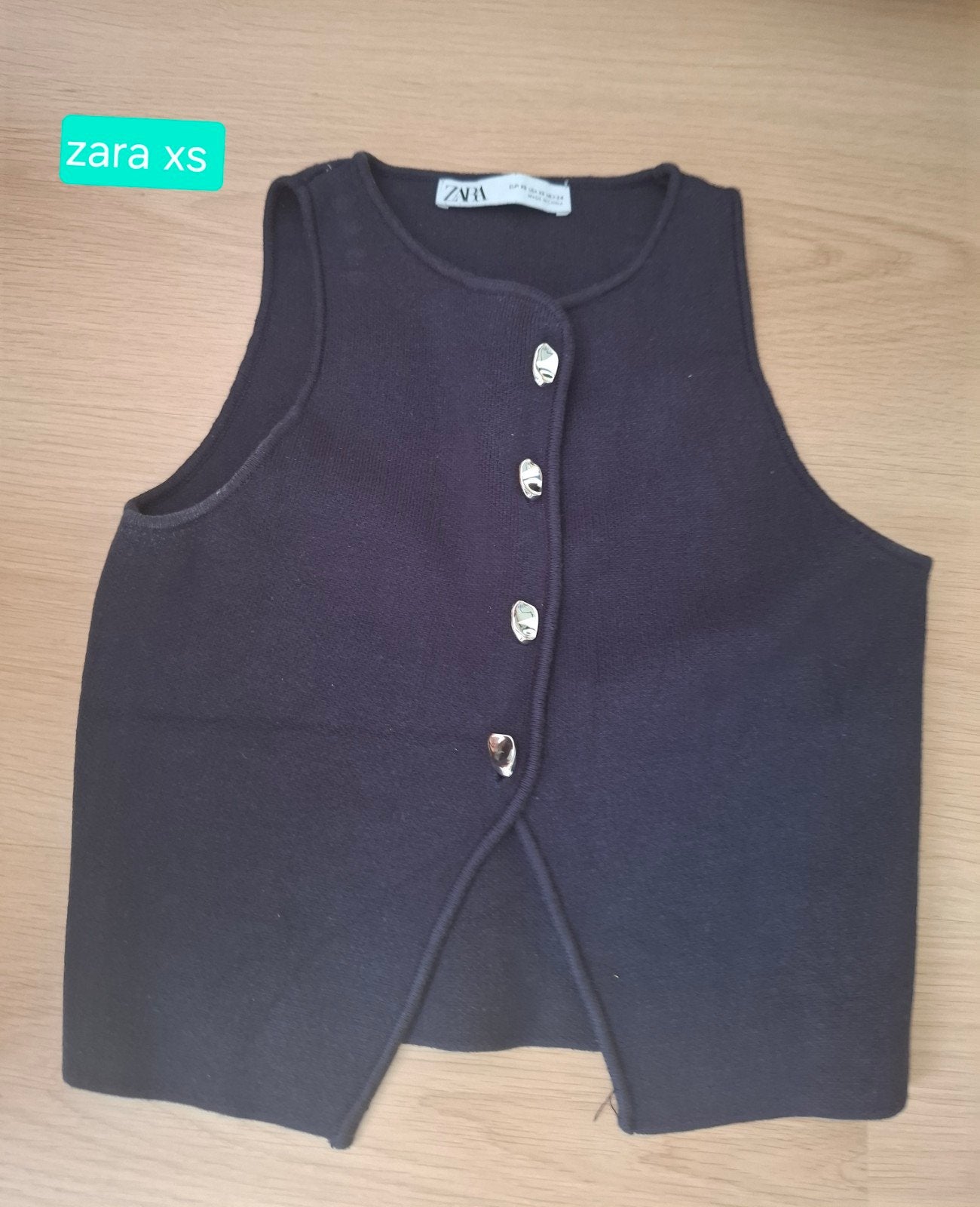 donkerblauw, fijngebreid gilet van Zara/Zara gebreide top xs, Blauw, Zara, Ophalen of Verzenden, Zo goed als nieuw