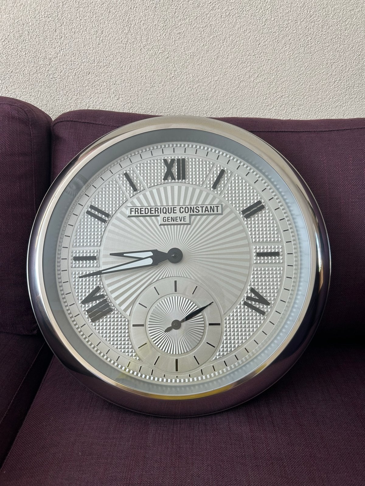 Frederique Constant Geneve Wandklok - Origineel 50cm, Analoog, Ophalen of Verzenden, Zo goed als nieuw, Overige merken
