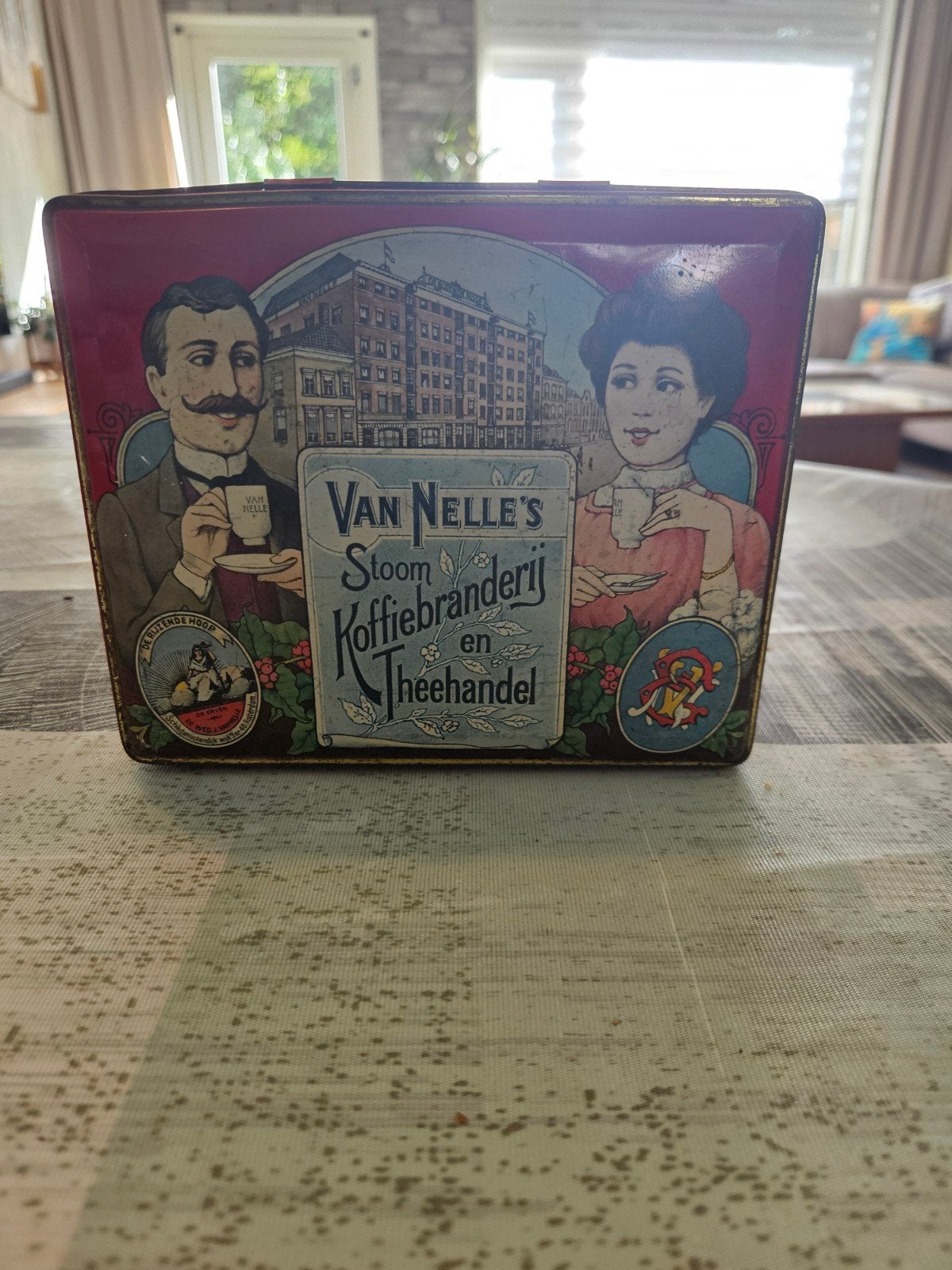 Vintage Van Nelle's Koffie Thee Blik - Authentiek Design, Ophalen