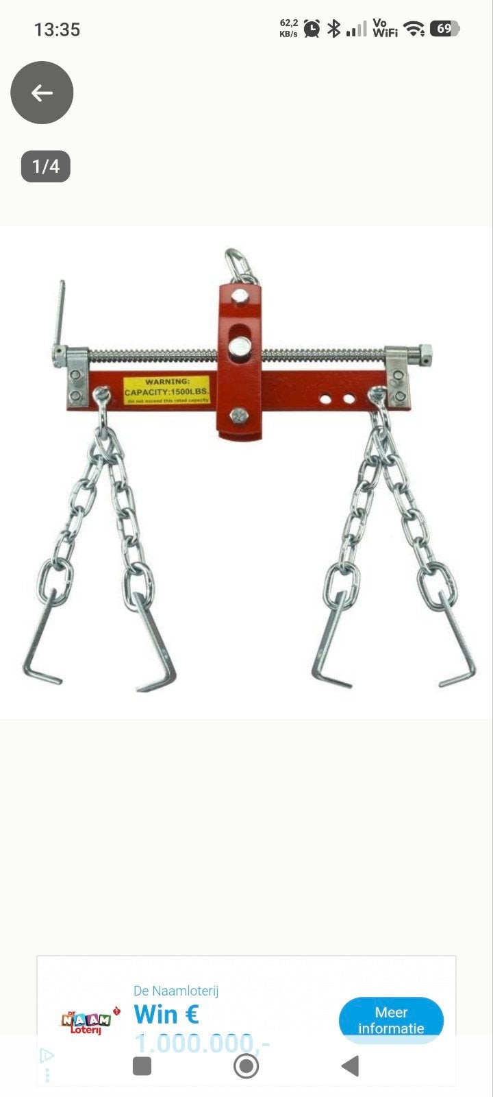 Motor takel / Engine Leveler, Ophalen of Verzenden, Gebruikt, Handmatig