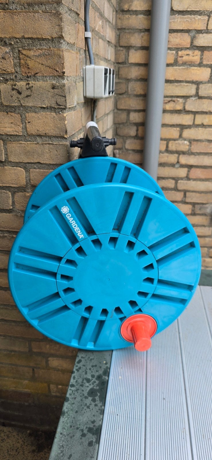 Gardena Slanghaspel met Ophangplaat, Ophalen, Gebruikt, Tuinslanghaspel