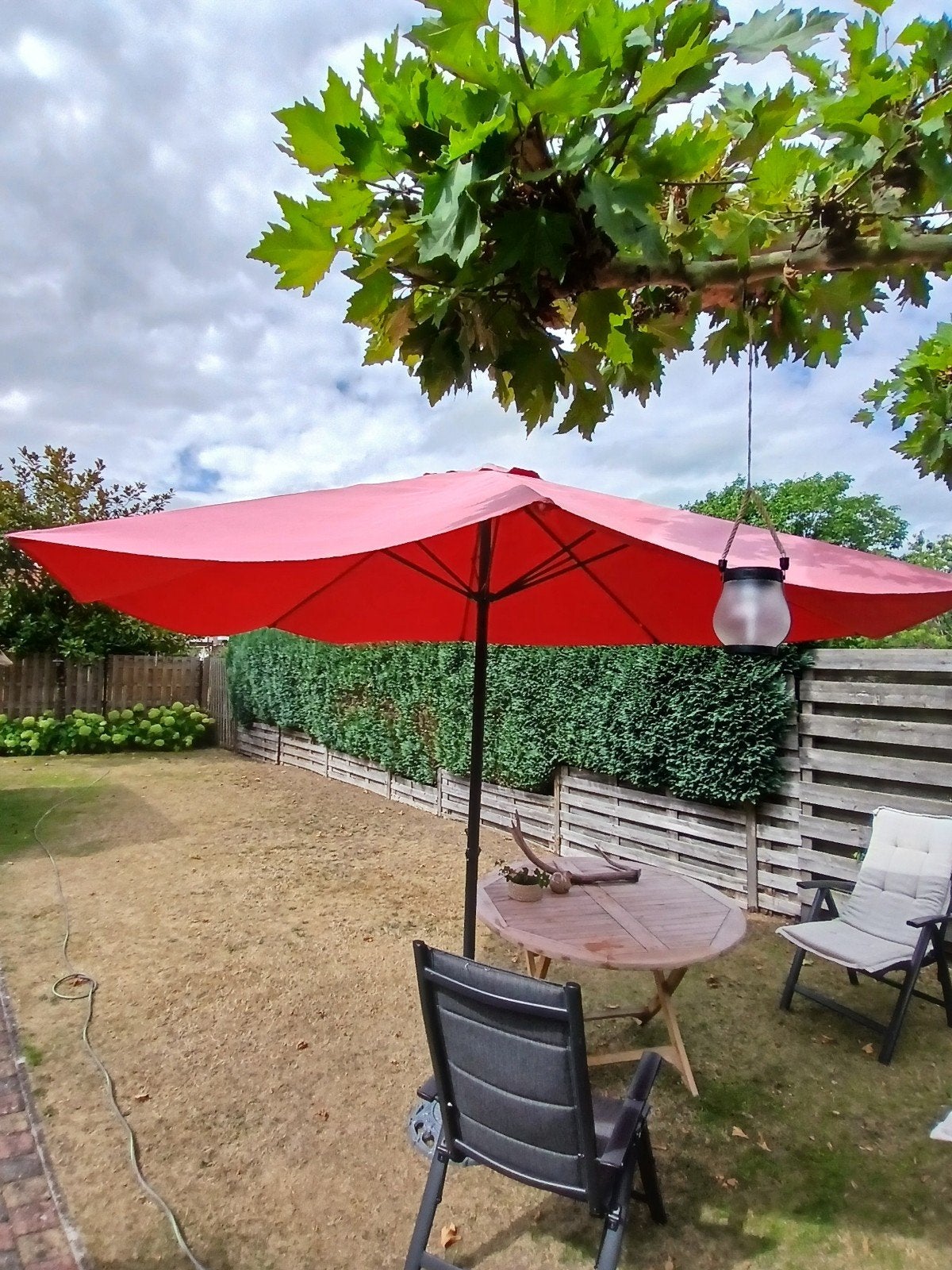 parasol 3 meter doorsnee, Tuin en Terras, Parasols, Ophalen, Gebruikt, 2 tot 3 meter, Stokparasol