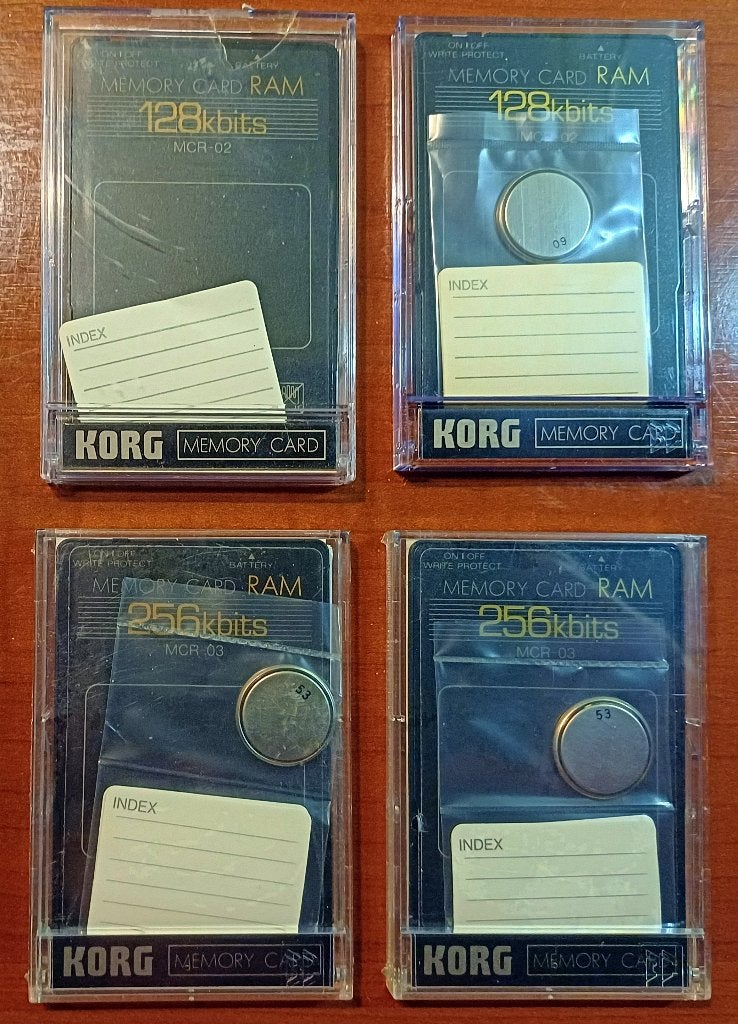 4 stuks Korg MCR-02 en MCR-03 RAMcards, Ophalen of Verzenden, Zo goed als nieuw, Overige aantallen, Korg
