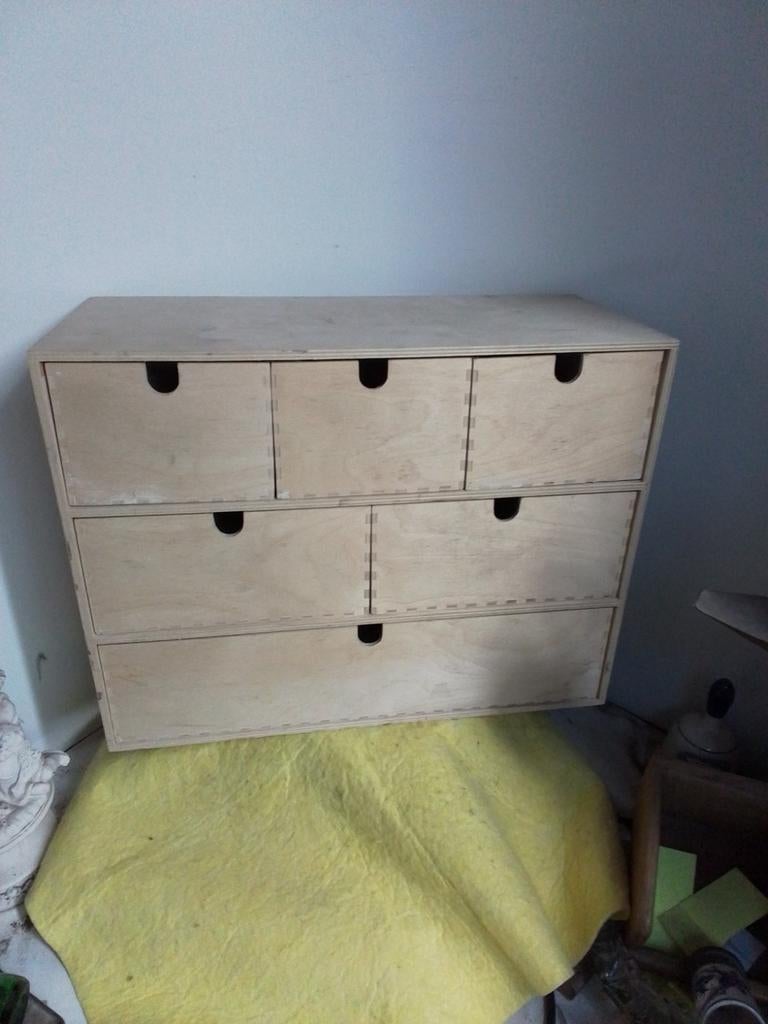 150061) mooi handig opberg kastje  6 lades 42x32x19cm, Huis en Inrichting, Kasten | Ladekasten, Ophalen of Verzenden, 25 tot 50 cm
