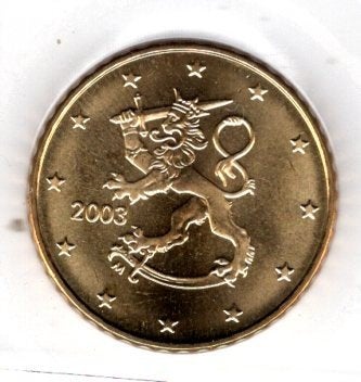 50 Eurocent Finland 2003 UNC - Heraldische Leeuw, Verzenden, Finland, 50 cent, Losse munt