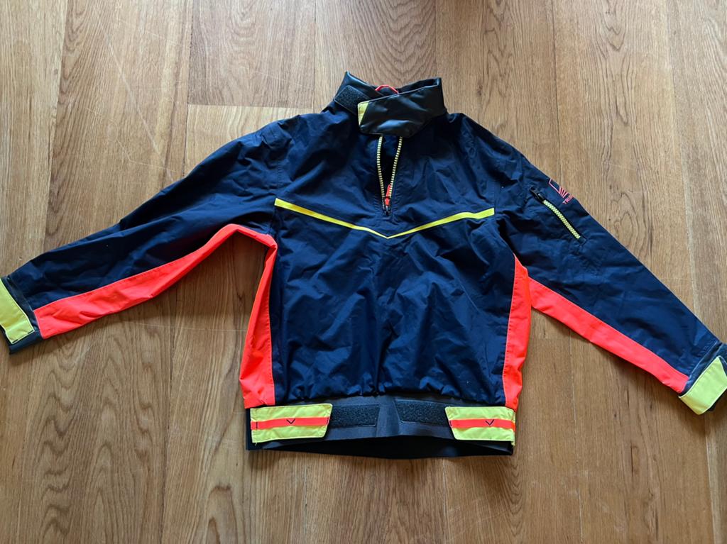 Tribord dry-top of spraytop kind van 8 jr, donkerblauw, Watersport en Boten, Watersportkleding, Ophalen, Zo goed als nieuw, Kind
